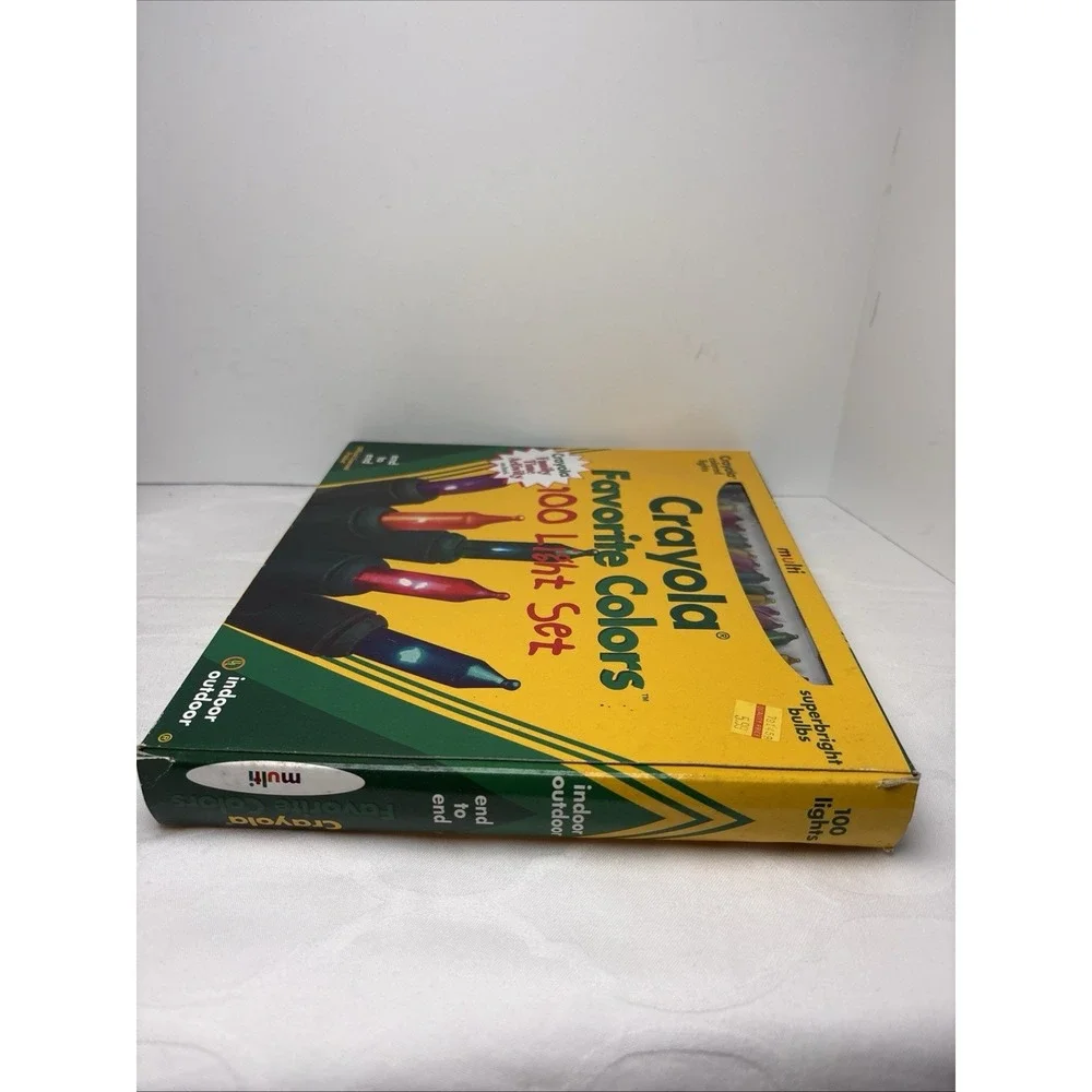 Vintage Crayola Favorite Colors 100 Multicolor Christmas Light Set 1996 New NOS